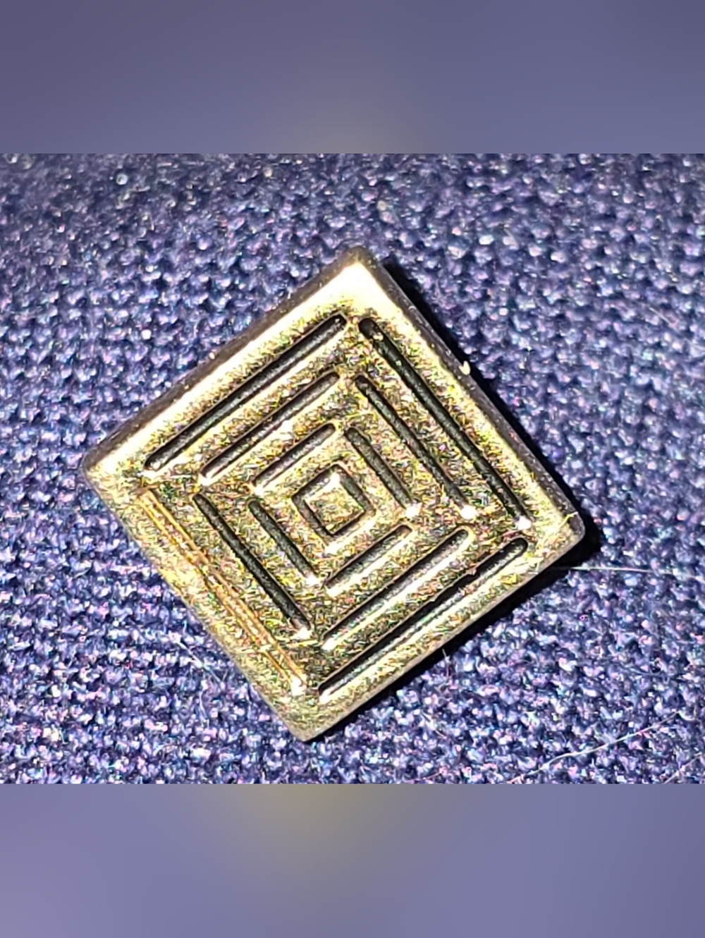 Mens Gold Geometric Square Swank Tie Tack Pin